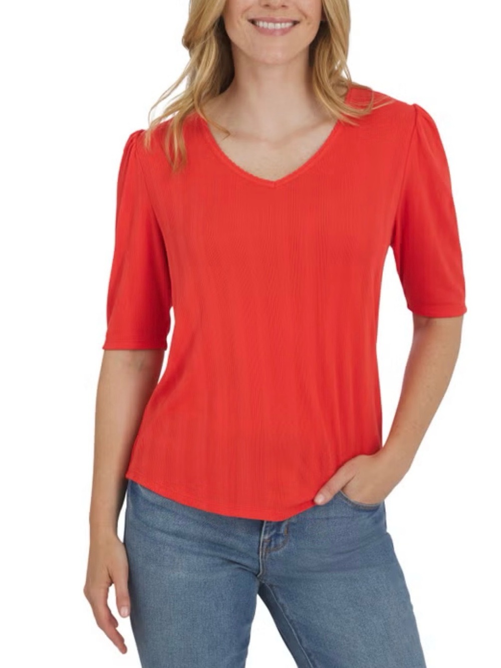 Lands' End Women's Pointelle Elbow Sleeve Top